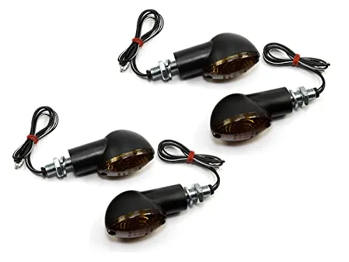 Blinker Satz 4 Stück Cat Eye 20 mm schwarz E-geprüft für AJP AJS Aprilia Benelli Beta BM W Cagiva CFMOTO CH Racing Daelim Derbi Ducati Gas Gas Generic Gilera HM-Moto Hon da Husaberg Husqvarna Hyosung