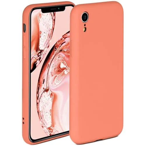 ONEFLOW Soft Case für iPhone XR Hülle aus Silikon mit Kameraschutz, Silikonhülle mit erhöhtem Schutz fürs Display, Backcover Schutzhülle, weiche Handyhülle, Koralle