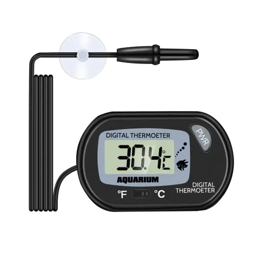 Zacro Aquarium-Thermometer – LCD Digital Thermometer Aquarium mit Saugnapf und Sonde zum Eintauchen für Aquarium, Terrarium