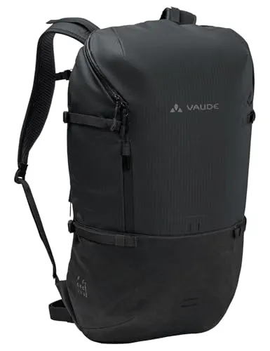 VAUDE Cityrucksack CityGo II 30 Liter Schwarz - Rucksäcke: Wasserdichter Rolltop-Rucksack für Damen & Herren mit Laptop-Fach, ideal für Städtetrips und ausgestattet mit angenehmem Tragekomfort und LED-Ready Funktion.