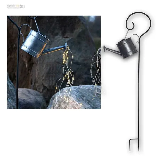 LED Solarstab Gartenstecker Gießkanne Solar Lichterbündel Lichterkett Gartendeko