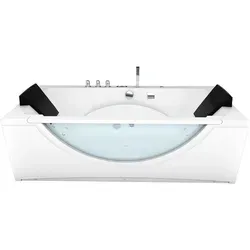 Whirlpool Badewanne W81R-B 180x90cm mit Radio und Farblicht - Sanitäranlagen & Zubehör – Genießen Sie entspannende Momente zu zweit mit leistungsstarken Pumpen, einem Wasserfall und einem integrierten Radio für das perfekte Wellness-Erlebnis.