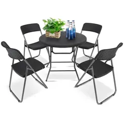 Sekey Balkonmöbel Set 5 Teilig Klappbar - Gartenmöbel-Set mit 4 Stühlen und 1 Tisch (81x73 cm), klappbar und leicht zu lagern. Ergonomisches Design für hohen Komfort und maximale Belastung von 200 kg pro Stuhl.