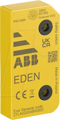 ABB Eva General code Schutzfeldhöhe 60 - Berührungslose Sicherheitssensoren für raue Umgebungen, IP69K, -40 bis +70 °C, ideal für sichere Positionserfassung an Schutzeinrichtungen.