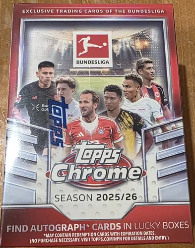Topps Chrome Bundesliga 2025-26 Value Box | Ungeöffnet - Sammelkarten für Fußballfans: Limitierte Auflage mit hochwertigen Karten aus Cardstock. Ideal zum Sammeln und Tauschen, perfekt für leidenschaftliche Sammler!