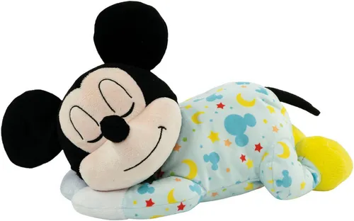 Clementoni Disney Baby Mickey Plüschfigur - Sortier- & Stapelspielzeug: Super-weicher, beruhigender Mickey mit Licht und Sound, perfekt für Babys ab 0 Monaten. Hilft beim Entspannen und Einschlafen mit sanften Melodien und wechselnden Farben.