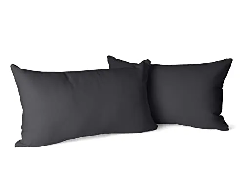 Amolavet Kissenbezug 40 x 80 Grau 2er Set Kopfkissenbezug 40x80 mit Hotelverschluss aus Gebürstetem Mikrofaser