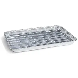 Alu Grillschalen Grillpfannen eckig 34 x 22 cm - Robuste Aluminium Grillpfanne 34 x 22 cm, mit Antihaftbeschichtung und ergonomischem Griff für sicheres Grillen und Braten. Ideal für alle Herdarten, auch Induktion.