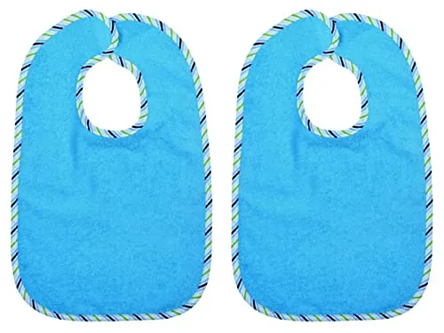 Wörner Südfrottier 2er Pack Lätzchen Baby Riesen-Klettlatz uni aqua