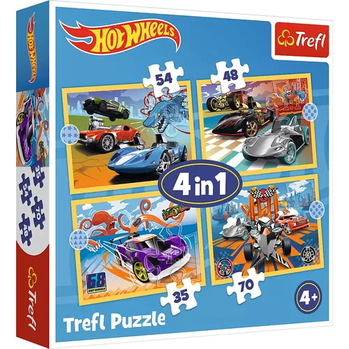 Puzzle 4w1 - Pojazdy Hot Wheels 34627 Trefl 5900511346275