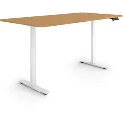 ESMART EZX-132WBA Ergonomischer Steh-Sitz-Schreibtisch 160x80cm - Der ESMART Schreibtisch bietet stufenlose Höhenverstellung von 60,5 bis 125,5 cm für individuelle Ergonomie. Mit Memory-Funktion und Aktivitätserinnerung fördert er einen gesunden Arbeitsplatz für alle Körpergrößen.