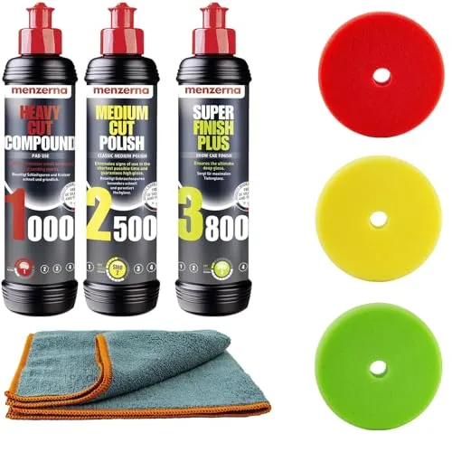 Menzerna Autopolitur Set + PP-Pads Ø125/140 für Exzenterpolierer Komplett Kit