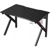 Costway K-förmiger Gaming Tisch 115 cm mit Kabelmanagement