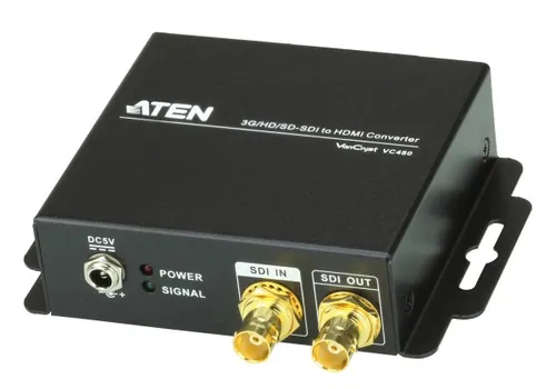 ATEN VC480 3G/HD/SD-SDI auf HDMI Konverter - Professioneller 3G-SDI-zu-HDMI Konverter für verlustfreie Umwandlung von Bild und Ton in Echtzeit, ideal für A/V-Übertragungen.