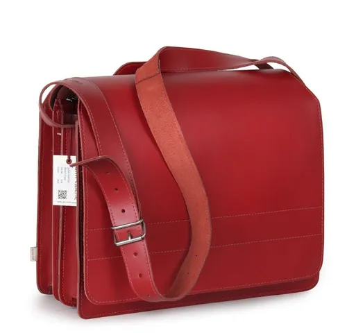 Jahn-Tasche Aktentasche XL aus Leder in Kirsch-Rot - Große Aktentasche aus Echt-Leder mit zusätzlichem Tragegriff, ideal für Lehrer. Robuste Verarbeitung und viel Platz für A4-Aktenordner und Laptop bis 15 Zoll.