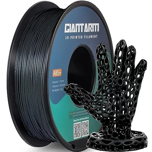 GIANTARM ABS+ Filament 1.75mm, 3D Drucker Filament 1KG 1 Spule, Durchmessertoleranz +/- 0.02mm, ABS Schwarz