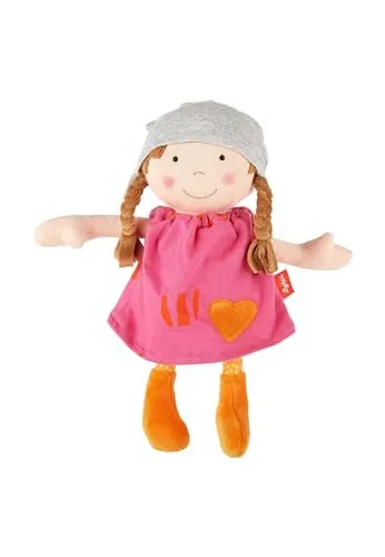 SIGIKID 39409 Puppe klein Softdolls - Kuschelpuppe für Mädchen - Puppe für Kinder ab 6 Monaten, fördert Fantasie und Motorik. Waschbar bei 30 °C, ideal als Taufgeschenk und aus hochwertigen Materialien gefertigt.