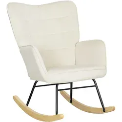 furnicato Schaukelstuhl, Beige, Holz, 71x101x98 cm, Wohnzimmer, Sessel, Schaukelstühle