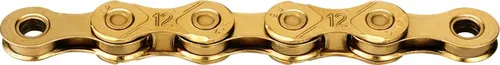 KMC Ti-N Gold X12 12-Fach Kette - Fahrradketten, 12-fach mit MissingLink, nur 234 g, garantiert exzellentes Schaltverhalten und maximale Laufruhe, kompatibel zu Shimano/Sram MTB/Campagnolo