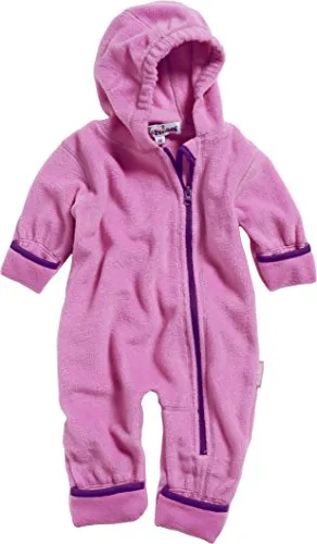 Playshoes Fleece-Overall Unisex Kinder Jumpsuit, pink, 92 - Strampler für Baby-Mädchen, warmer und atmungsaktiver Fleece-Overall mit langem Reißverschluss für einfaches An- und Ausziehen sowie praktischer Kapuze und umklappbaren Abschlüssen.