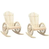vidaXL Adirondack Schaukelstühle 2er Set - Schaukelstühle aus robustem Tannen-Massivholz mit ergonomischem Design für optimalen Sitzkomfort. Ideal für Garten, Terrasse oder Balkon – genießen Sie entspannte Stunden im Freien!