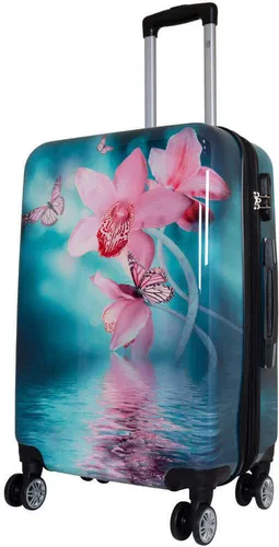 Mittelgroßer Polycarbonat Reisekoffer 'Orchidee' 67 cm