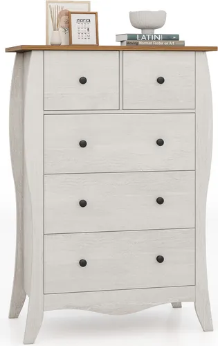 COSTWAY Bauernhauskommode mit 5 Schubladen von Costway