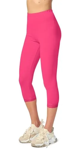 Merry Style Damen 3/4 Leggings MS10-290(Rosa, XS) von Merry Style