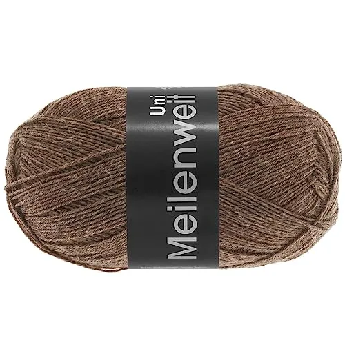 LANA GROSSA Meilenweit 100 | Sockenklassiker, uni und bedruckt, waschmaschienenfest | Handstrickgarn aus 80% Schurwolle & 20% Polyamid | 100g Wolle zum Stricken & Häkeln | 420m Garn FB1334