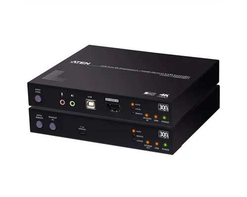 Aten CE980 KVM LWL Konsolen-Extender für True 4K - Der Aten CE980 KVM LWL Konsolen-Extender ermöglicht eine hochauflösende Übertragung von DisplayPort und HDMI mit geprüfter Qualität. Ideal für professionelle Anwendungen und zuverlässige Verbindungen.