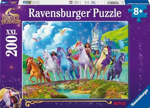 Ravensburger Kinderpuzzle - 12004165 - Unicorn Academy - Einhorn-Puzzle für Kinder ab 8 Jahren, mit 200 Teilen im XXL-Format, Einhorn-Geschenke