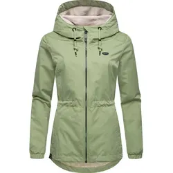 Ragwear Damen Übergangsjacke Dankka Tech Dusty Green Gr. M - Funktionsjacke für Damen mit wasserfestem Obermaterial und kuschlig gefütterter Kapuze, ideal für Outdoor-Aktivitäten in der Übergangszeit.