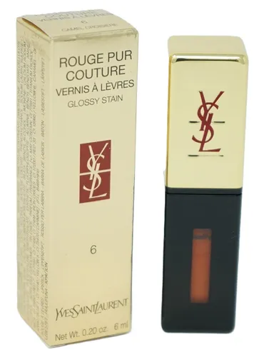 Yves Saint Laurent Rouge Pur Couture Vernis á Lèvres Lippenstift 6 Camel Croisie - Eleganter Lippenstift mit brillanter Farbe und langanhaltendem Finish. Ideal für einen glamourösen Look und perfekt für jeden Anlass.
