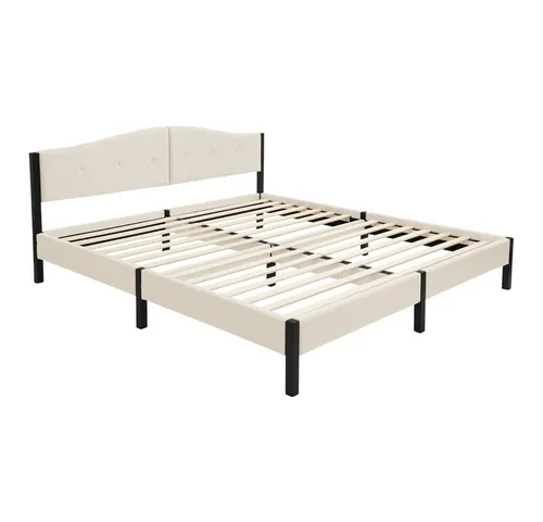ML-Design Polsterbett 180x200 cm Beige mit Lattenrost