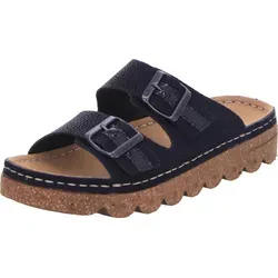 RIEKER Pantolette Damen Gr. 42 schwarz - Sportliche Pantolette aus Lederimitat mit verstellbaren Schnallen, ideal als Sommerschuh oder Hausschuh. Komfortabel mit 4 cm Plateauhöhe.