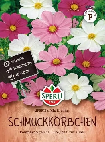 Sperli Schmuckkörbchensamen SPERLI's Mix Dreams 86578 | Sommerblumen Blumensaat für Gartenblumen & Balkonpflanzen | Lange Blühperiode | Ideal für Blumengarten