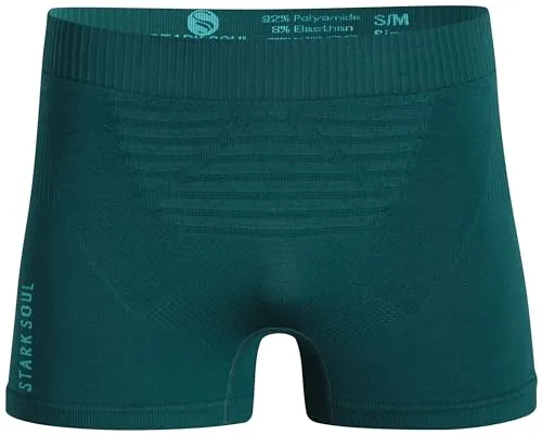 STARK SOUL Sport Boxershorts Herren Seamless Sportunterwäsche -Performance- Boxer Männer, leicht und Atmungsaktiv, Petrol, Gr: M/L