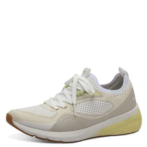 Tamaris Schnürer Damen Vegan sportlich beige, EU 39 - Damen-Sneaker aus veganem Material, ideal für umweltbewusste Fashion-Liebhaber. Die herausnehmbare Sohle sorgt für optimalen Komfort und die flache Sohle ist perfekt für jeden Anlass.