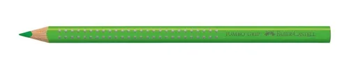 FABER-CASTELL 110966 - Buntstift Jumbo Grip, ergonomische Dreikantform für Kinder und höchste Bruchsicherheit in leuchtendem grasgrün