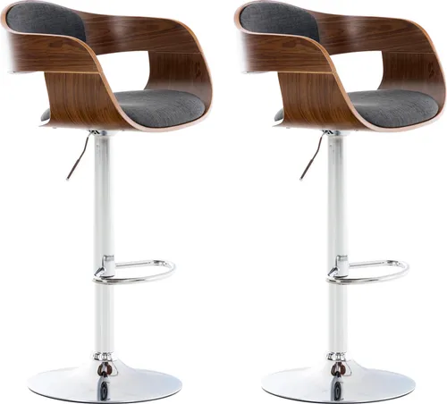 2er Set Barhocker Kingston mit Stoffbezug in silber von CLP