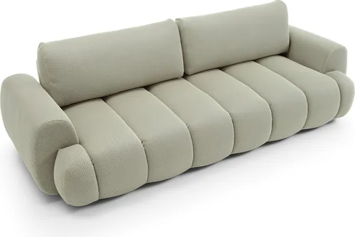 BETTSO Schlafsofa Beige PAVO – Modernes Sofa mit Schlaffunktion und Bettkasten, 263 cm