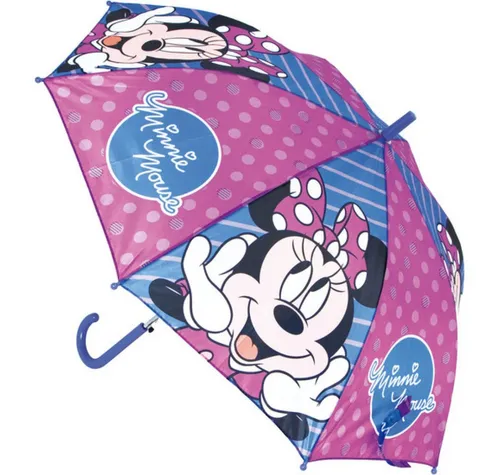 safta Taschenregenschirm Automatikschirm Minnie Mouse Lucky Blau Rosa (84 cm)