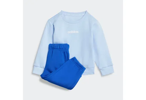 ADIDAS SPORTSWEAR I LIN FL JOG Trainingsanzug für Kinder, Gr. 98, blau - Sportliche Trainingsbekleidung aus 70% Baumwolle, ideal für aktive Kleinkinder. Weiches Material sorgt für Komfort beim Spielen und Entdecken, während Recyclingmaterialien umweltfreundlich sind.