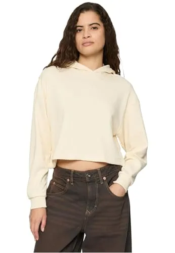 URBAN CLASSICS Damen Oversized Cropped Light Terry Hoodie - Sweatshirts für Damen, lässige cropped Passform und weiche Baumwollmischung für optimalen Tragekomfort, ideal für entspannte Tage.