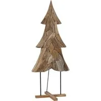vidaXL Weihnachtsbaum mit Ständer Braun 180 cm aus Teakholz - Rustikaler Holz-Weihnachtsbaum aus massivem Teakholz, der langlebig und stilvoll ist – ideal für eine gemütliche festliche Atmosphäre in deinem Zuhause.