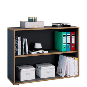 Mid.you Aktenregal Salia, Anthrazit & Honigeiche - Büroschränke mit 1 Fach, stehend, aus robustem Holzwerkstoff, ideal für ein elegantes Arbeitszimmer und bietet praktischen Stauraum.