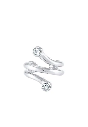 Elli Ohrringe Earcuff Ohrklemme Single Kristalle 925 Silber - Ohrringe für Damen, modischer Earcuff aus 925 Sterling Silber mit funkelnden Kristallen, ideal als Geschenk für besondere Anlässe.