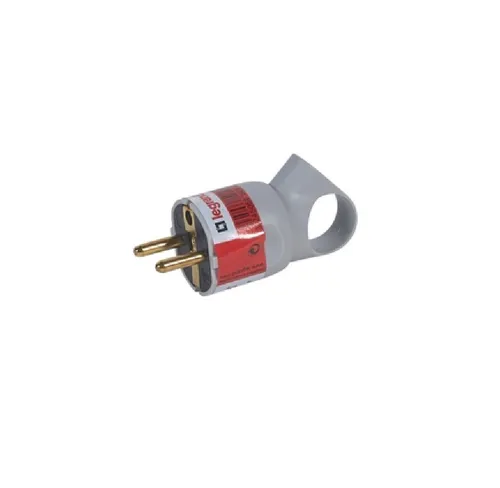 Produktbild LEGRAND Schutzkontakt-Stecker Knickschutz mit Ausziehhilfe grau