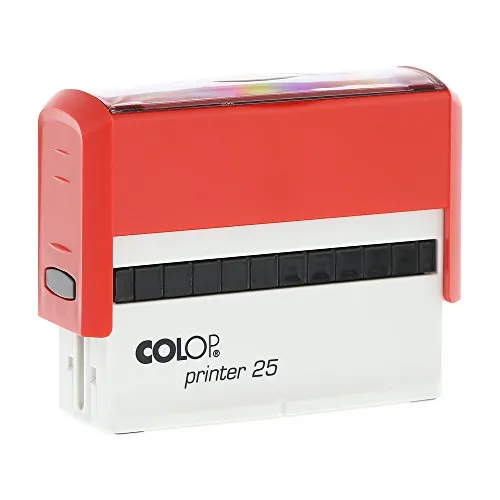 Stempel Colop Printer 25 custom (75x15 mm - 4 Zeilen) mit individueller Textplatte Farbe Rot