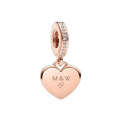 Pandora Bead Charm gravierbares Herz 788761C01 - Beads Charm gravierbares Herz 788761C01, handveredelt in 14 Karat Rosévergoldung, personalisierbar mit einer Gravur – das perfekte Geschenk für besondere Momente.